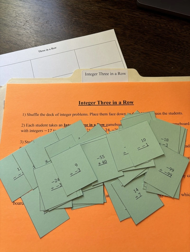 Integer 3 in a Row Michele Venne Integer 3 in a Row Game