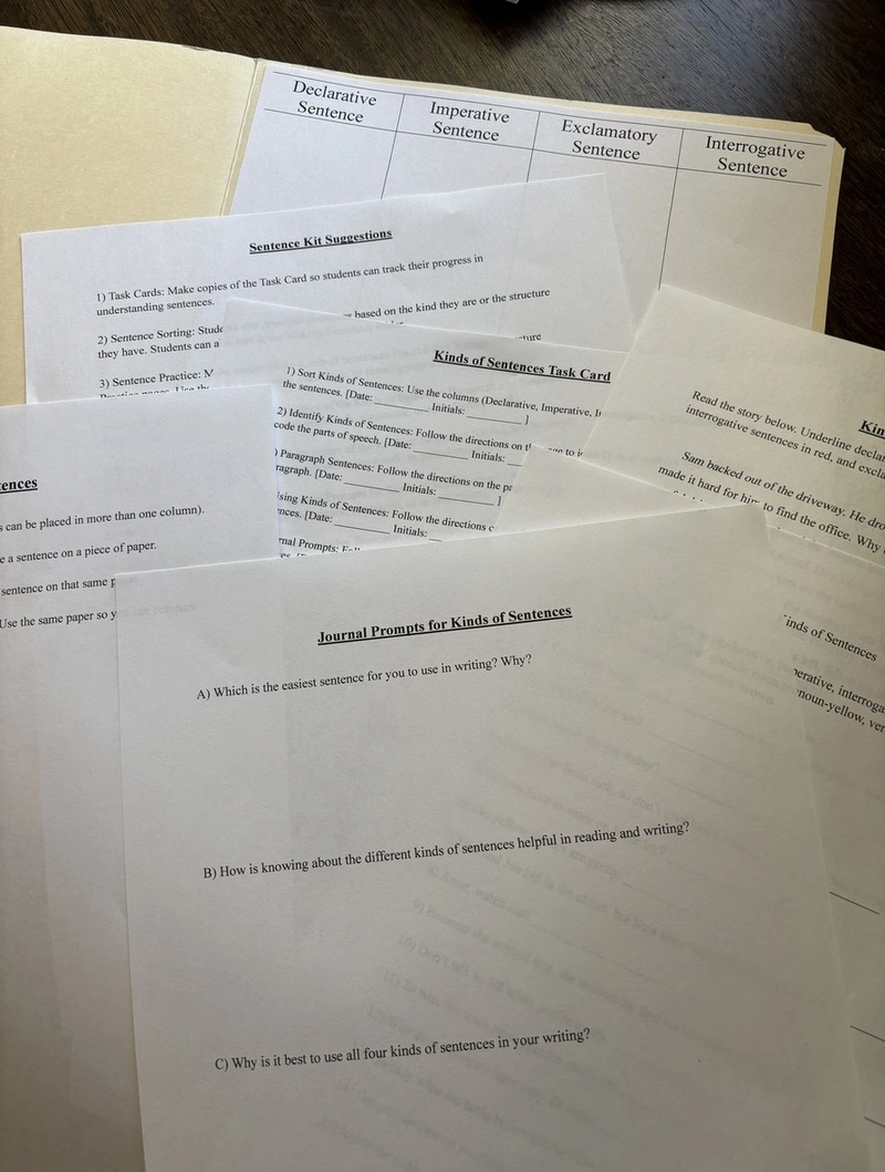 sentence kit by Michele Venne